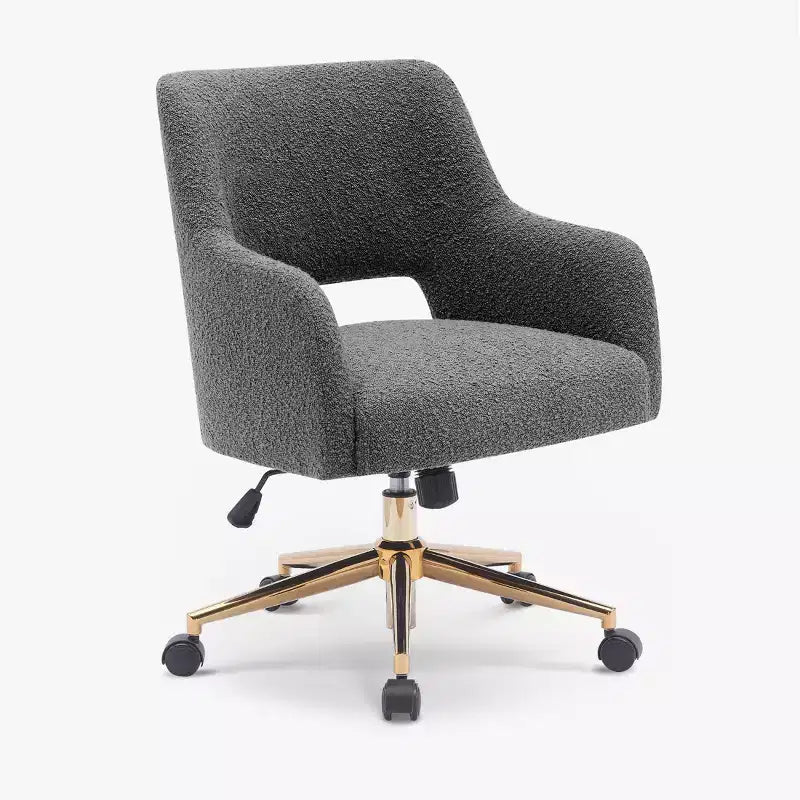 WestinTrends Genevieve Mid-Century Modern Swivel Office Chair With Wheels