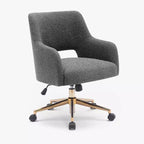 WestinTrends Genevieve Mid-Century Modern Swivel Office Chair With Wheels