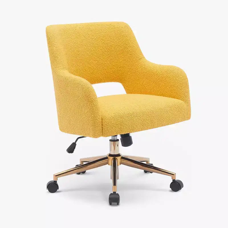 WestinTrends Genevieve Mid-Century Modern Swivel Office Chair With Wheels
