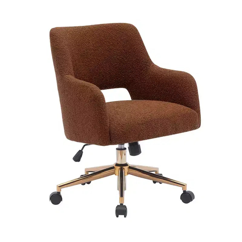 WestinTrends Genevieve Mid-Century Modern Swivel Office Chair With Wheels