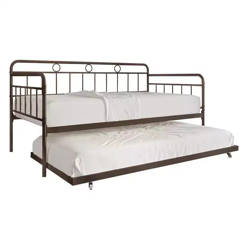 ChaletPosh Lit de Repos Gigogne Double en Métal