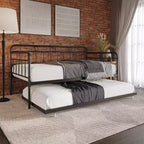ChaletPosh Lit de Repos Gigogne Double en Métal