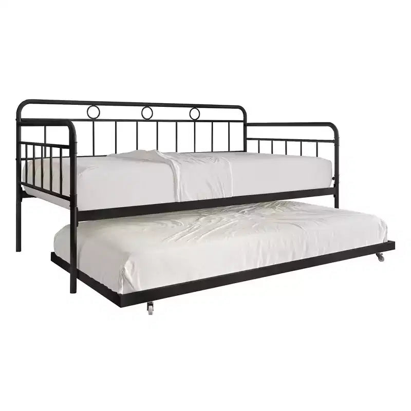 ChaletPosh Lit de Repos Gigogne Double en Métal