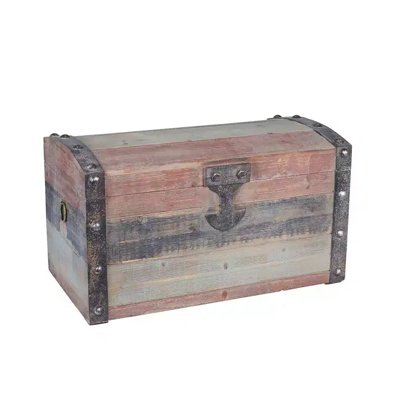 Household Essentials Small Wooden Storage Trunk