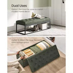SONGMICS Banc de rangement Ottoman Banc de bout de lit Coffre de rangement Charge jusqu'à 300 kg pour salon et chambre à coucher