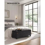 SONGMICS Banc de rangement Ottoman Banc de bout de lit Coffre de rangement Charge jusqu'à 300 kg pour salon et chambre à coucher