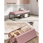 SONGMICS Banc de rangement Ottoman Banc de bout de lit Coffre de rangement Charge jusqu'à 300 kg pour salon et chambre à coucher