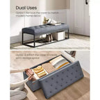 SONGMICS Banc de rangement Ottoman Banc de bout de lit Coffre de rangement Charge jusqu'à 300 kg pour salon et chambre à coucher