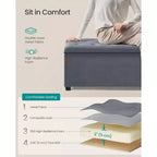 SONGMICS Banc de rangement Ottoman Banc de bout de lit Coffre de rangement Charge jusqu'à 300 kg pour salon et chambre à coucher