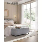 SONGMICS Banc de rangement Ottoman Banc de bout de lit Coffre de rangement Charge jusqu'à 300 kg pour salon et chambre à coucher