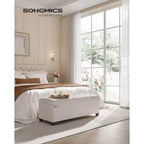SONGMICS Storage Ottoman Bench End of Bed Bench Storage Chest Load up to 660 lb for Living Room Bedroom