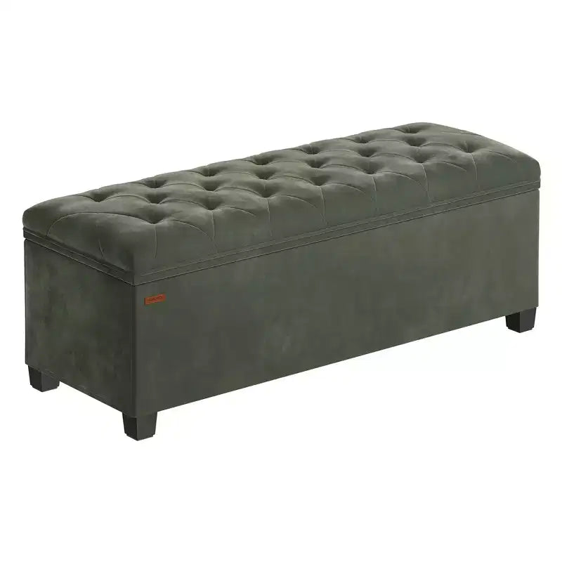 SONGMICS Banc de rangement Ottoman Banc de bout de lit Coffre de rangement Charge jusqu'à 300 kg pour salon et chambre à coucher