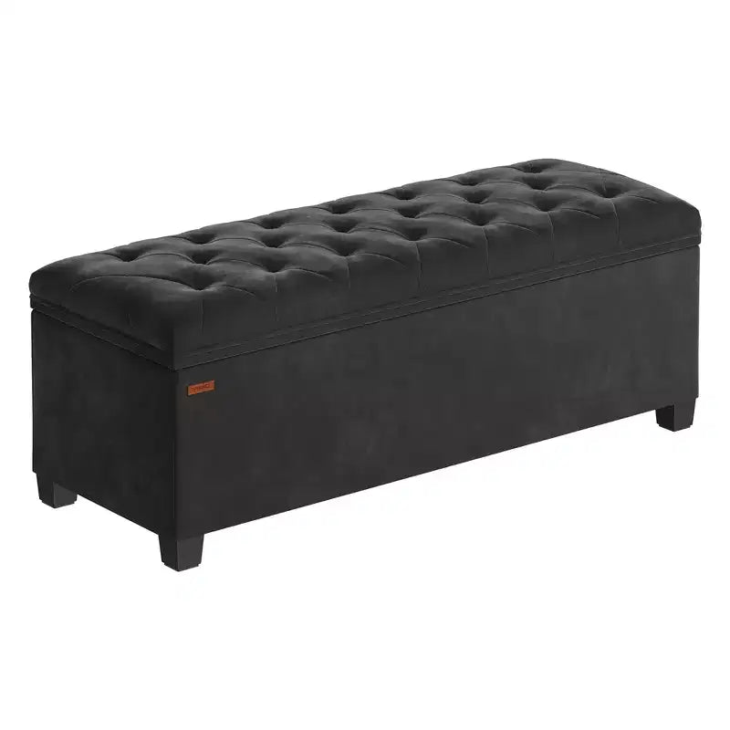 SONGMICS Banc de rangement Ottoman Banc de bout de lit Coffre de rangement Charge jusqu'à 300 kg pour salon et chambre à coucher
