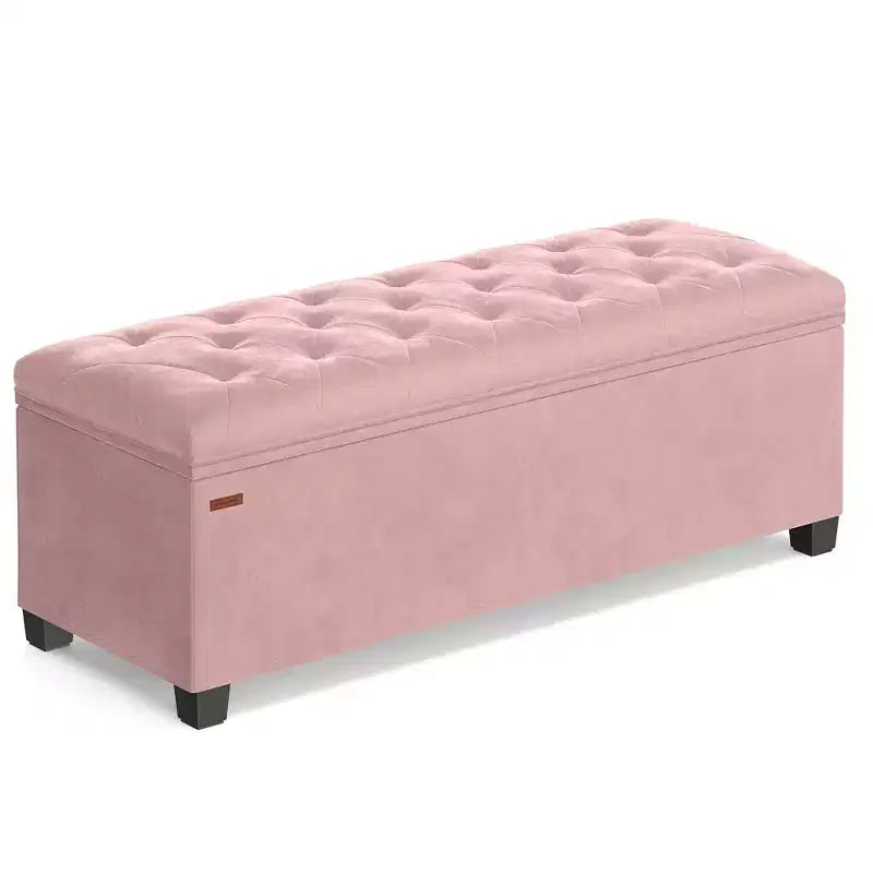 SONGMICS Banc de rangement Ottoman Banc de bout de lit Coffre de rangement Charge jusqu'à 300 kg pour salon et chambre à coucher