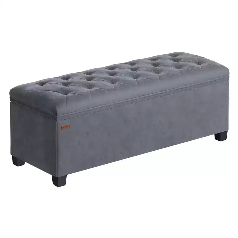 SONGMICS Banc de rangement Ottoman Banc de bout de lit Coffre de rangement Charge jusqu'à 300 kg pour salon et chambre à coucher