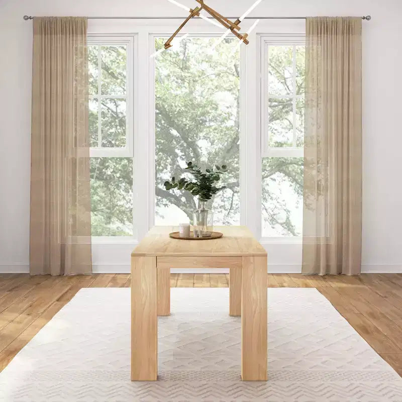 Plank+Beam 60 Table à manger moderne pour 4, Table à manger rectangulaire en bois massif pour cuisine/salle à manger