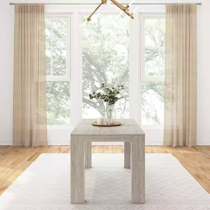 Plank+Beam 60 Table à manger moderne pour 4, Table à manger rectangulaire en bois massif pour cuisine/salle à manger