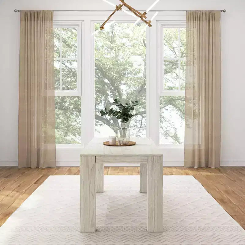 Plank+Beam 60 Table à manger moderne pour 4, Table à manger rectangulaire en bois massif pour cuisine/salle à manger