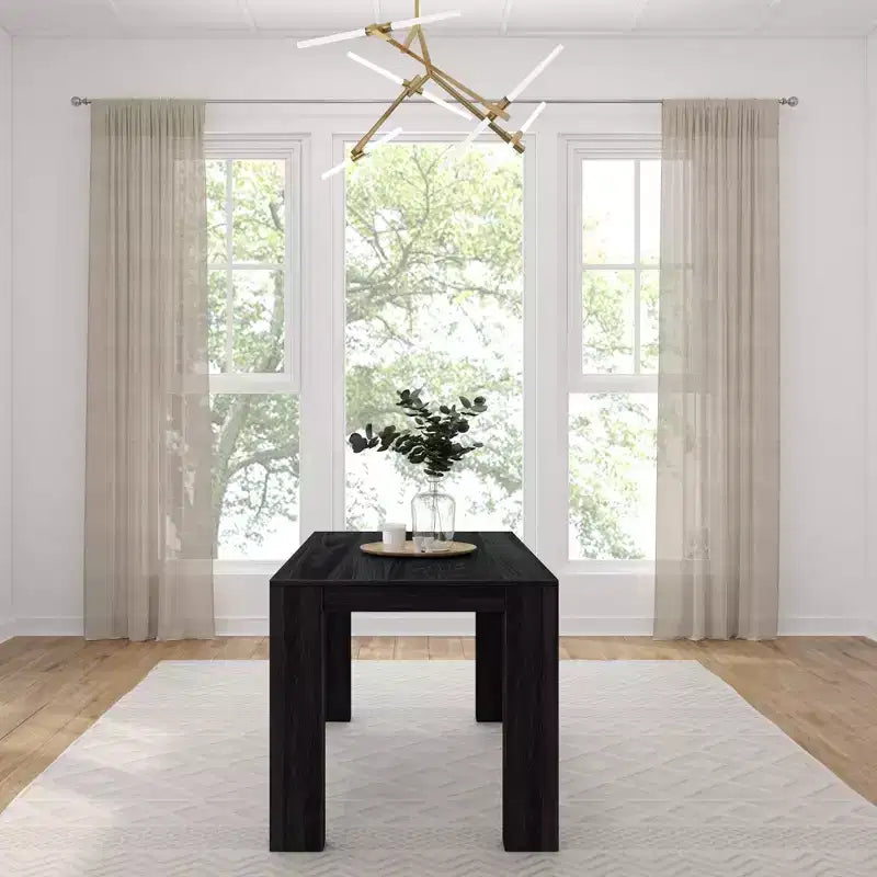Plank+Beam 60 Table à manger moderne pour 4, Table à manger rectangulaire en bois massif pour cuisine/salle à manger