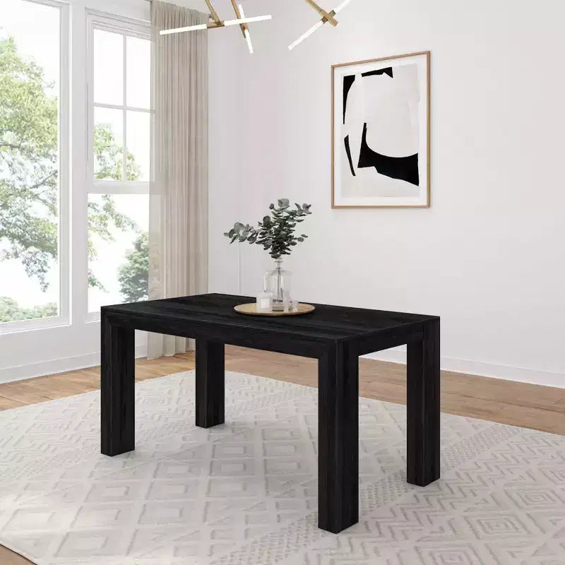Plank+Beam 60 Table à manger moderne pour 4, Table à manger rectangulaire en bois massif pour cuisine/salle à manger