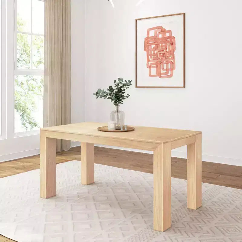 Plank+Beam 60 Table à manger moderne pour 4, Table à manger rectangulaire en bois massif pour cuisine/salle à manger