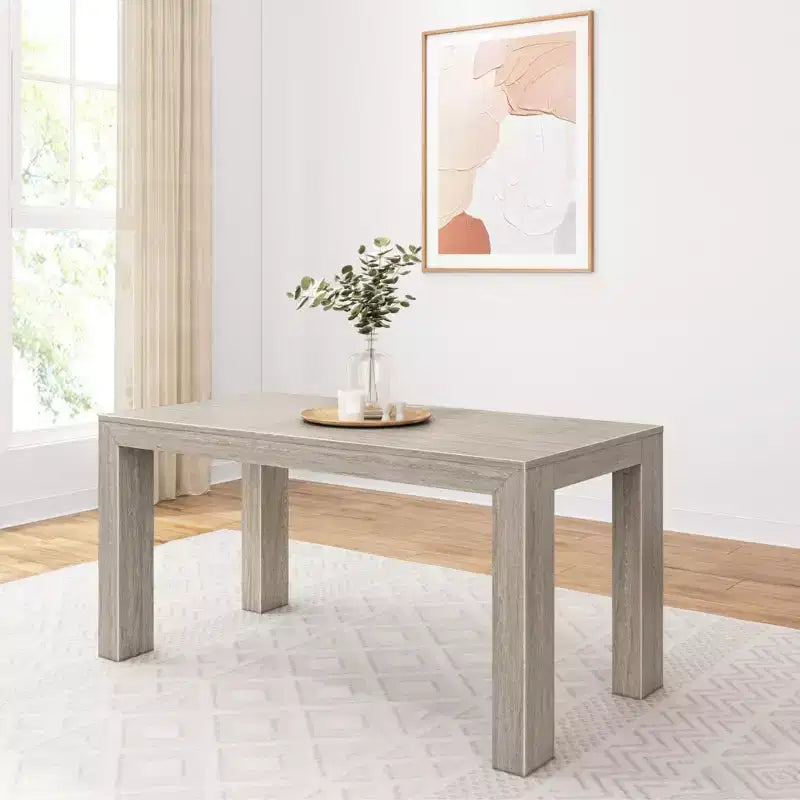 Plank+Beam 60 Table à manger moderne pour 4, Table à manger rectangulaire en bois massif pour cuisine/salle à manger