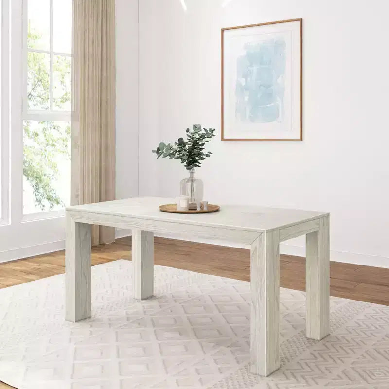 Plank+Beam 60 Table à manger moderne pour 4, Table à manger rectangulaire en bois massif pour cuisine/salle à manger