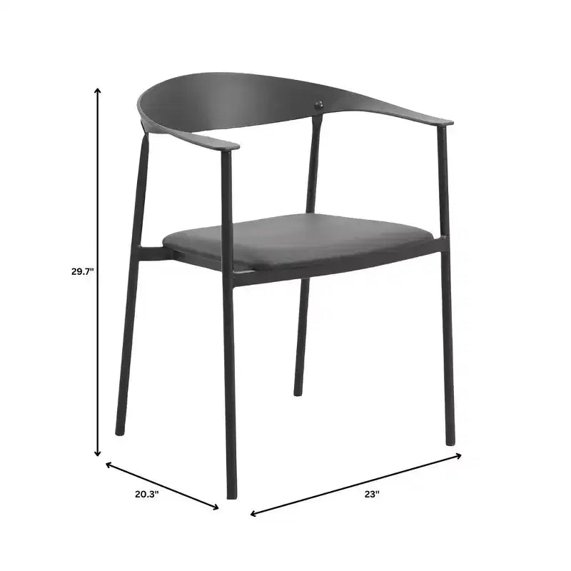 Lot de 2 chaises de salle à manger modernes Kora LeisureMod en similicuir rembourré avec pieds en acier, confortables et élégantes pour salles à manger et cuisines