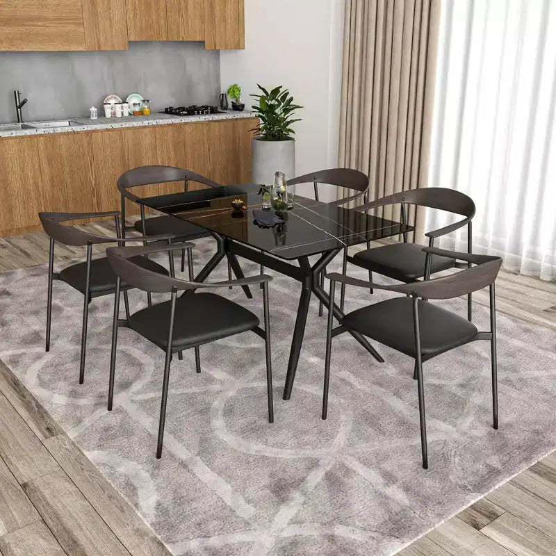Lot de 2 chaises de salle à manger modernes Kora LeisureMod en similicuir rembourré avec pieds en acier, confortables et élégantes pour salles à manger et cuisines