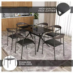 Lot de 2 chaises de salle à manger modernes Kora LeisureMod en similicuir rembourré avec pieds en acier, confortables et élégantes pour salles à manger et cuisines