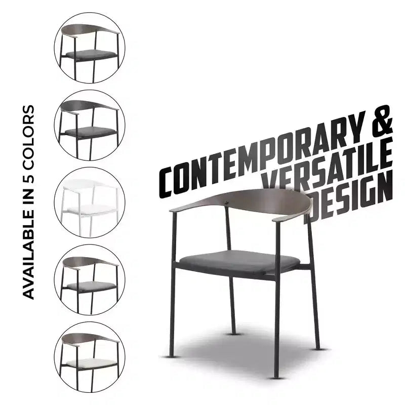 Lot de 2 chaises de salle à manger modernes Kora LeisureMod en similicuir rembourré avec pieds en acier, confortables et élégantes pour salles à manger et cuisines