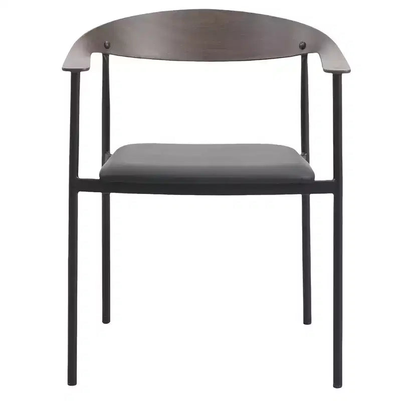 Lot de 2 chaises de salle à manger modernes Kora LeisureMod en similicuir rembourré avec pieds en acier, confortables et élégantes pour salles à manger et cuisines