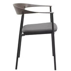 Lot de 2 chaises de salle à manger modernes Kora LeisureMod en similicuir rembourré avec pieds en acier, confortables et élégantes pour salles à manger et cuisines