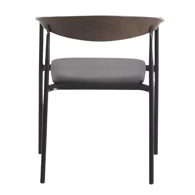 Lot de 2 chaises de salle à manger modernes Kora LeisureMod en similicuir rembourré avec pieds en acier, confortables et élégantes pour salles à manger et cuisines