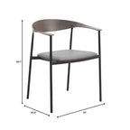Lot de 2 chaises de salle à manger modernes Kora LeisureMod en similicuir rembourré avec pieds en acier, confortables et élégantes pour salles à manger et cuisines