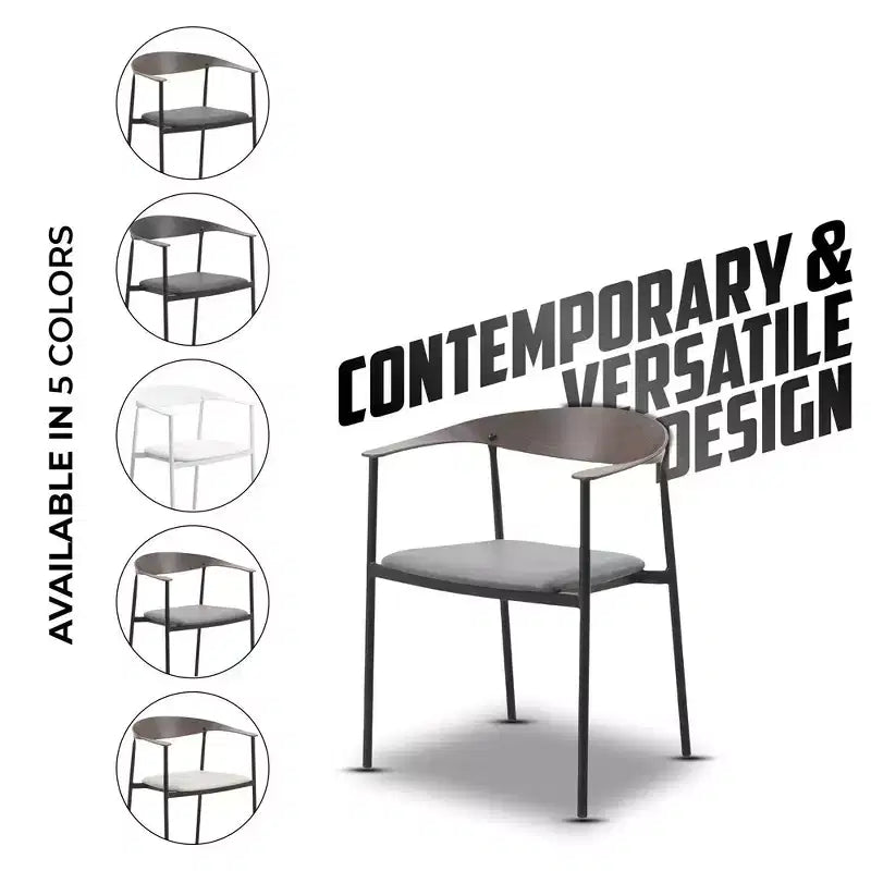 Lot de 2 chaises de salle à manger modernes Kora LeisureMod en similicuir rembourré avec pieds en acier, confortables et élégantes pour salles à manger et cuisines