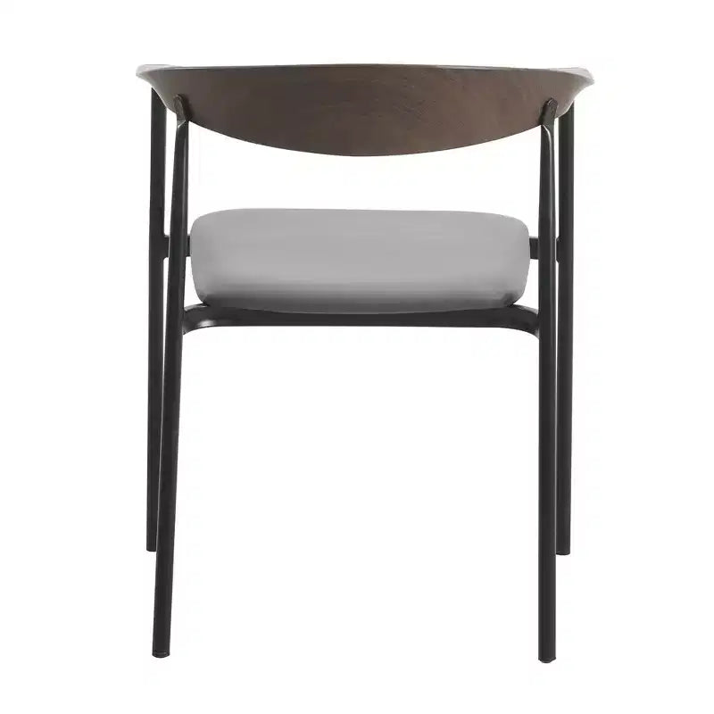 Lot de 2 chaises de salle à manger modernes Kora LeisureMod en similicuir rembourré avec pieds en acier, confortables et élégantes pour salles à manger et cuisines