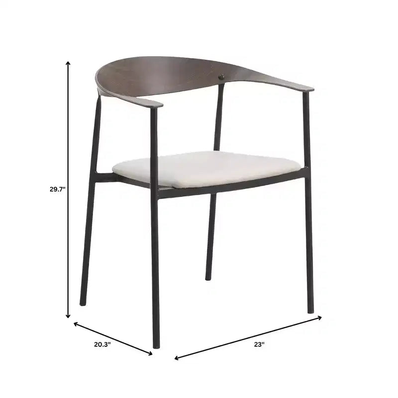 Lot de 2 chaises de salle à manger modernes Kora LeisureMod en similicuir rembourré avec pieds en acier, confortables et élégantes pour salles à manger et cuisines
