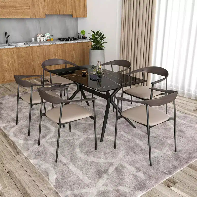 Lot de 2 chaises de salle à manger modernes Kora LeisureMod en similicuir rembourré avec pieds en acier, confortables et élégantes pour salles à manger et cuisines