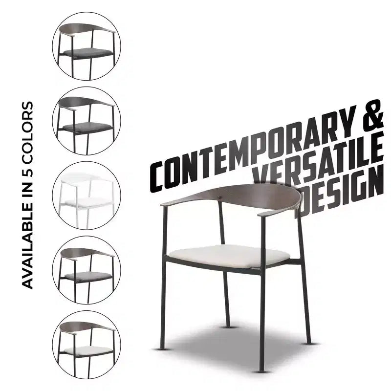 Lot de 2 chaises de salle à manger modernes Kora LeisureMod en similicuir rembourré avec pieds en acier, confortables et élégantes pour salles à manger et cuisines