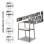 Lot de 2 chaises de salle à manger modernes Kora LeisureMod en similicuir rembourré avec pieds en acier, confortables et élégantes pour salles à manger et cuisines