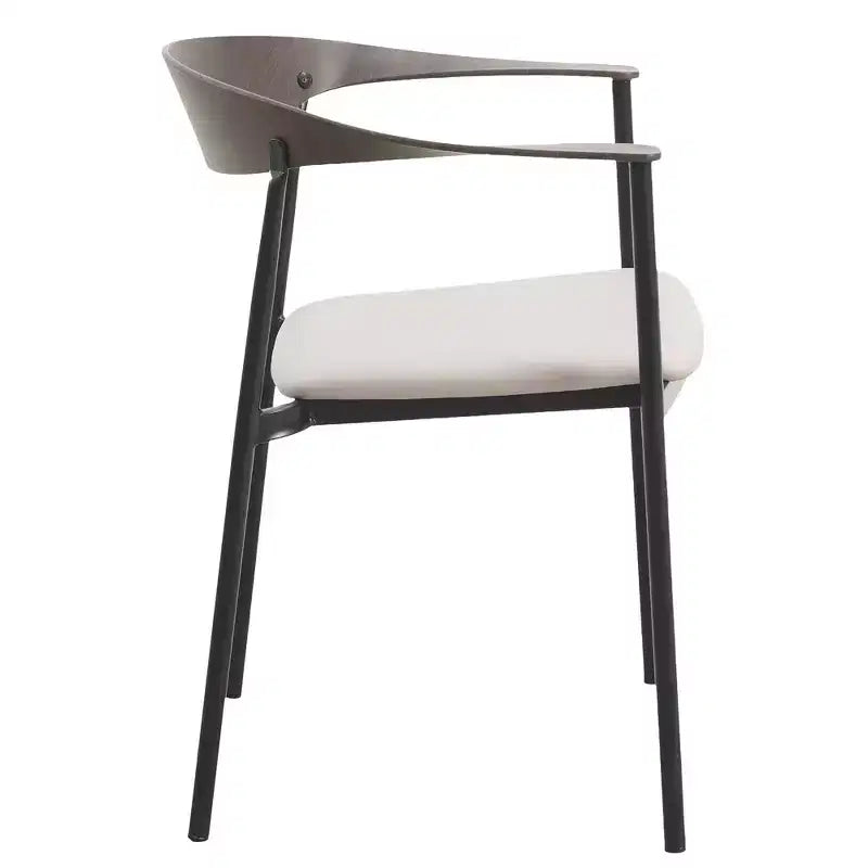 Lot de 2 chaises de salle à manger modernes Kora LeisureMod en similicuir rembourré avec pieds en acier, confortables et élégantes pour salles à manger et cuisines