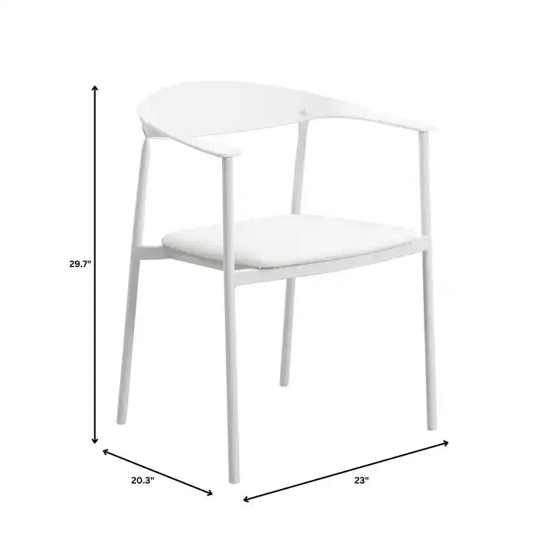Lot de 2 chaises de salle à manger modernes Kora LeisureMod en similicuir rembourré avec pieds en acier, confortables et élégantes pour salles à manger et cuisines