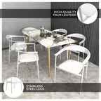 Lot de 2 chaises de salle à manger modernes Kora LeisureMod en similicuir rembourré avec pieds en acier, confortables et élégantes pour salles à manger et cuisines
