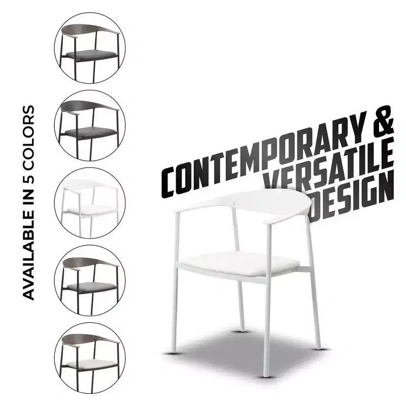 Lot de 2 chaises de salle à manger modernes Kora LeisureMod en similicuir rembourré avec pieds en acier, confortables et élégantes pour salles à manger et cuisines