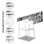 Lot de 2 chaises de salle à manger modernes Kora LeisureMod en similicuir rembourré avec pieds en acier, confortables et élégantes pour salles à manger et cuisines