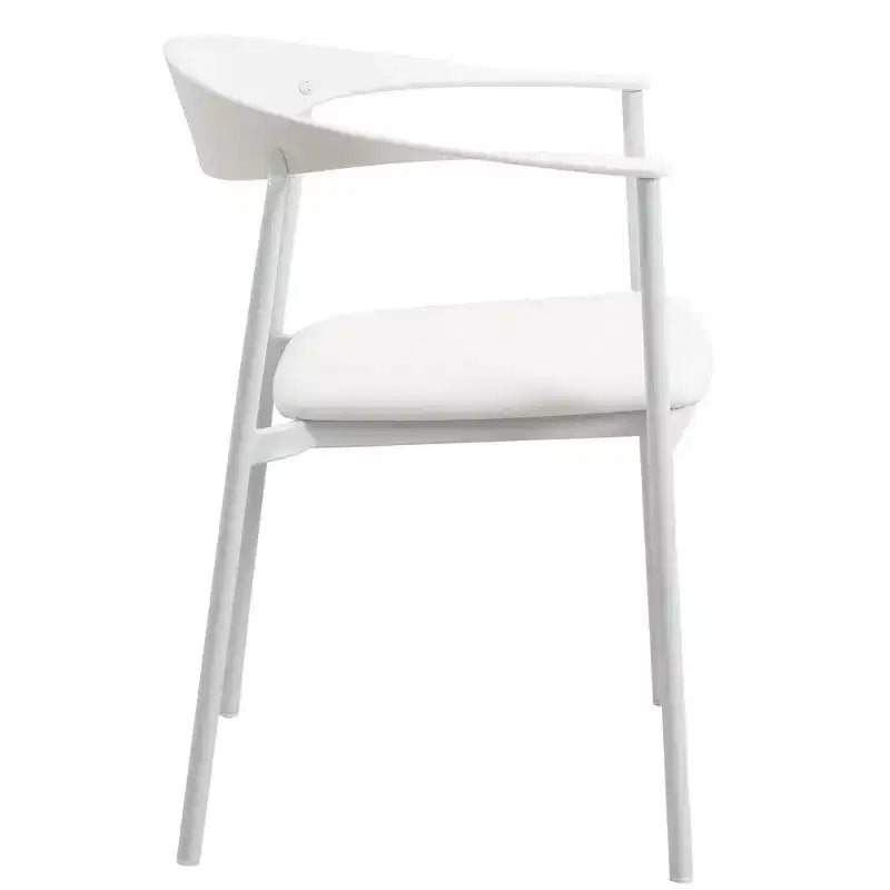 Lot de 2 chaises de salle à manger modernes Kora LeisureMod en similicuir rembourré avec pieds en acier, confortables et élégantes pour salles à manger et cuisines