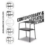 Lot de 2 chaises de salle à manger modernes Kora LeisureMod en similicuir rembourré avec pieds en acier, confortables et élégantes pour salles à manger et cuisines