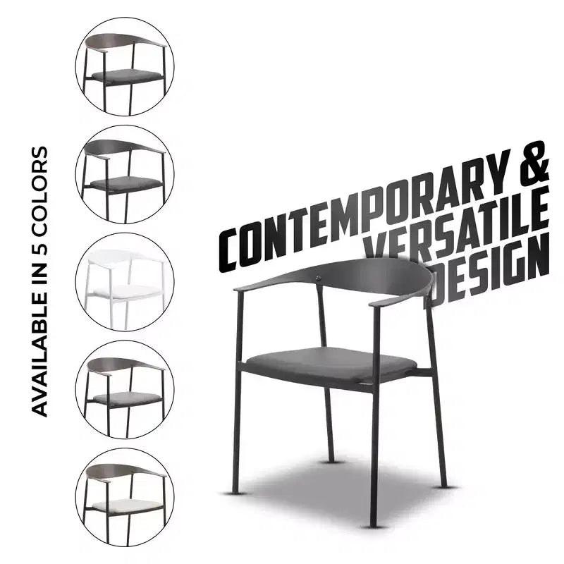 Lot de 2 chaises de salle à manger modernes Kora LeisureMod en similicuir rembourré avec pieds en acier, confortables et élégantes pour salles à manger et cuisines