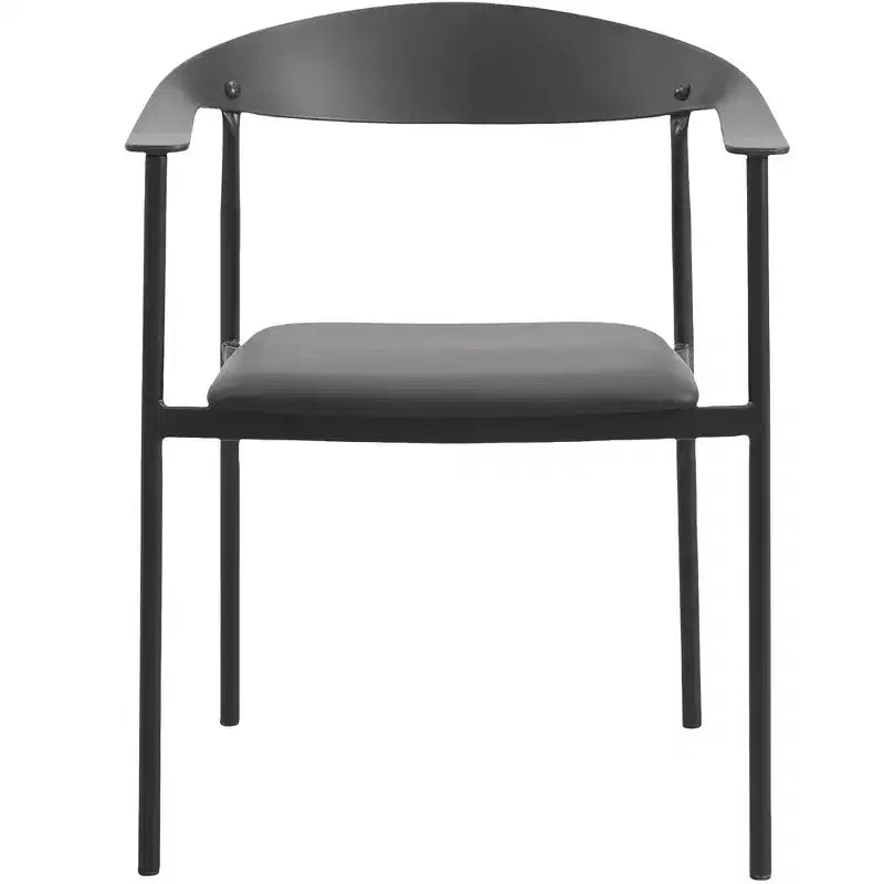 Lot de 2 chaises de salle à manger modernes Kora LeisureMod en similicuir rembourré avec pieds en acier, confortables et élégantes pour salles à manger et cuisines